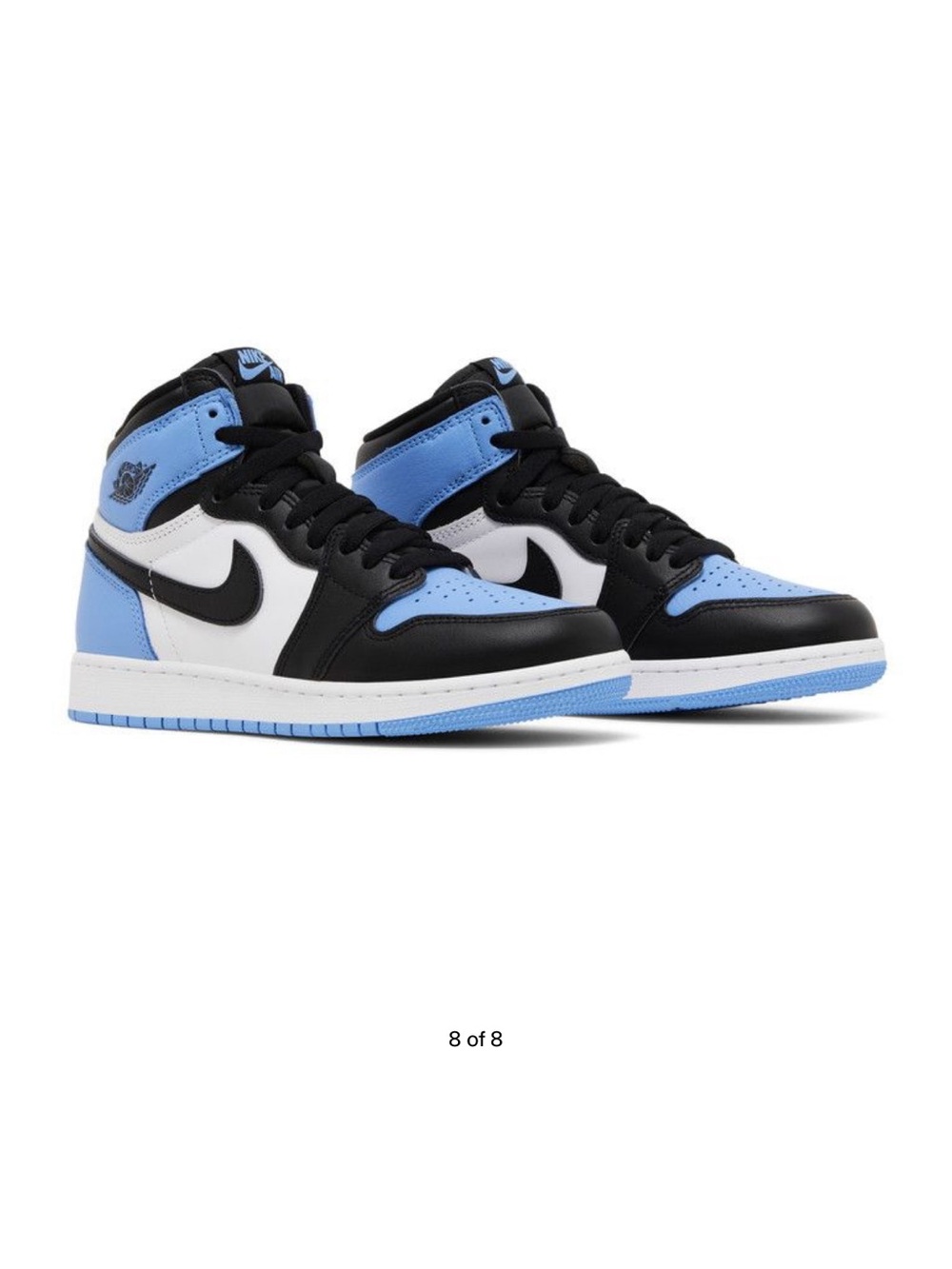 Air Jordan 1 Retro High OG GS - Black/White/University Blue “UNC Toe”